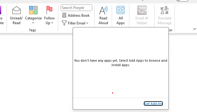 Get Add-Ins button in Outlook